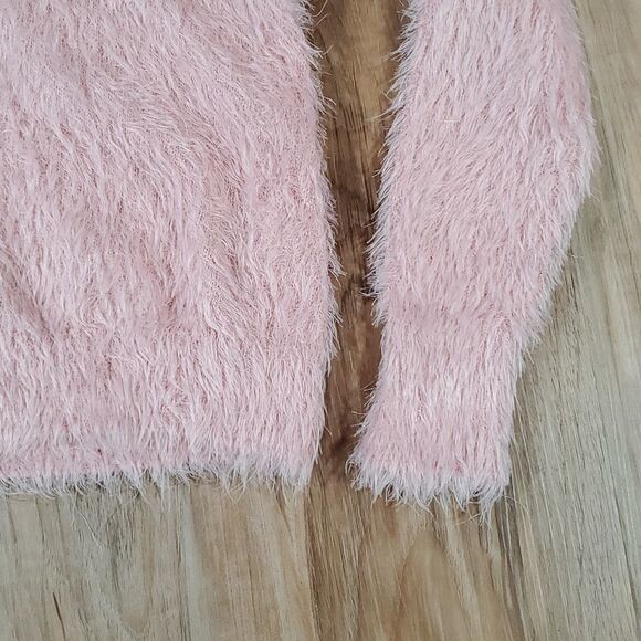🔺️Divided H&M Light Pink Fuzzy Long Sleeve Sweater Small - Picture 6 of 10